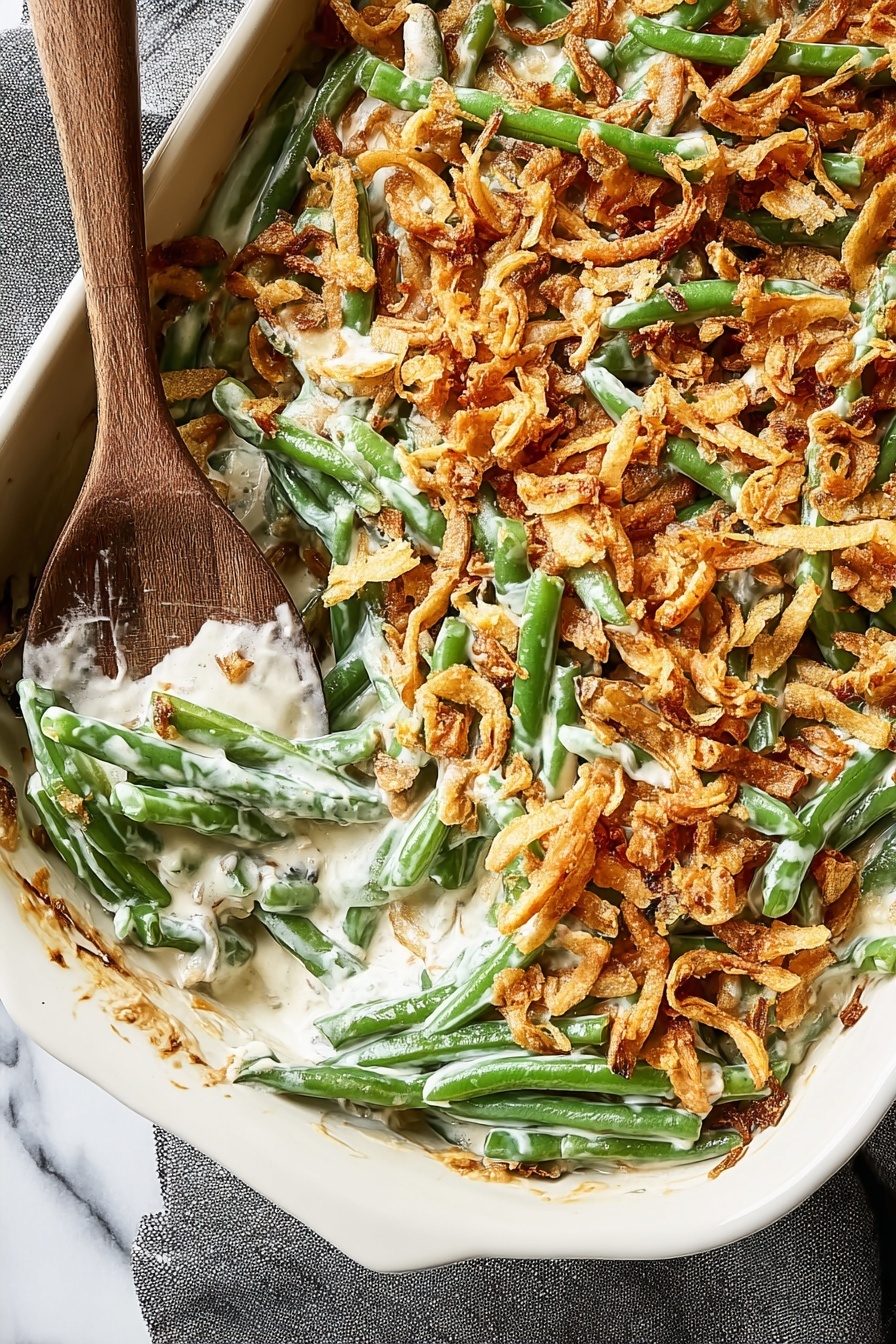 Easy Green Bean Casserole with Crispy Onions Recipe - Recipe Image