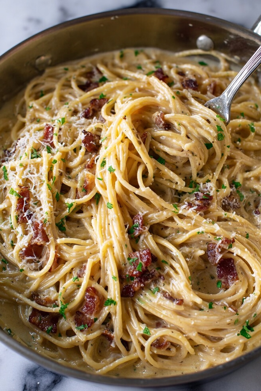 Miso Carbonara with Crispy Bacon Recipe - Recipe Image